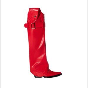 Azalea Wang MATTY-RED 2-IN-1 CUFF BOOT